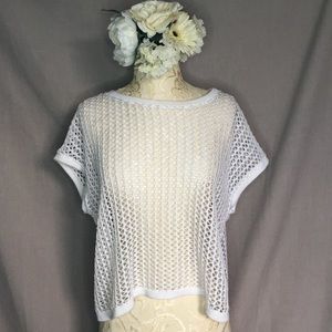 White Crocheted Sleeveless Cover
